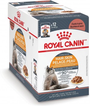 Royal Canin Hair & Skin Care Chunks In Gravy Pouch Wet Cat Food 24 x 85g | UOYBJ0345