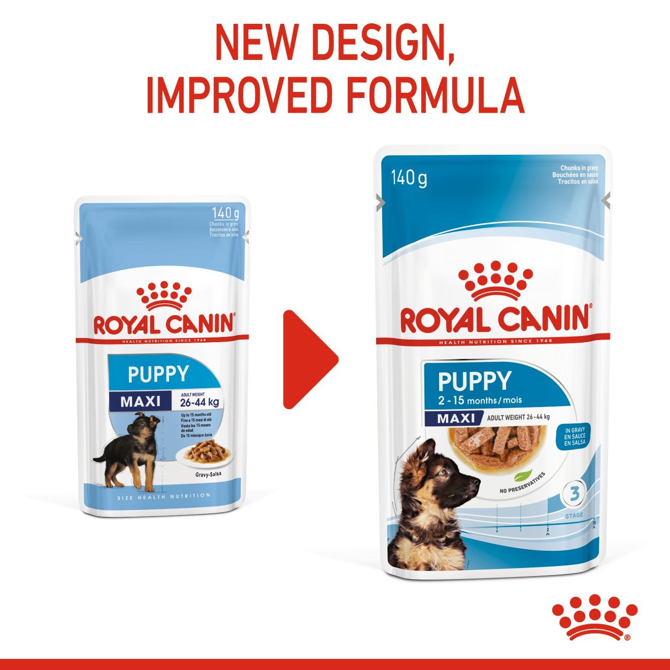 Royal Canin Large Puppy Chunks in Gravy Pouch Wet Dog Food 10 x 140g | PUNDL4769