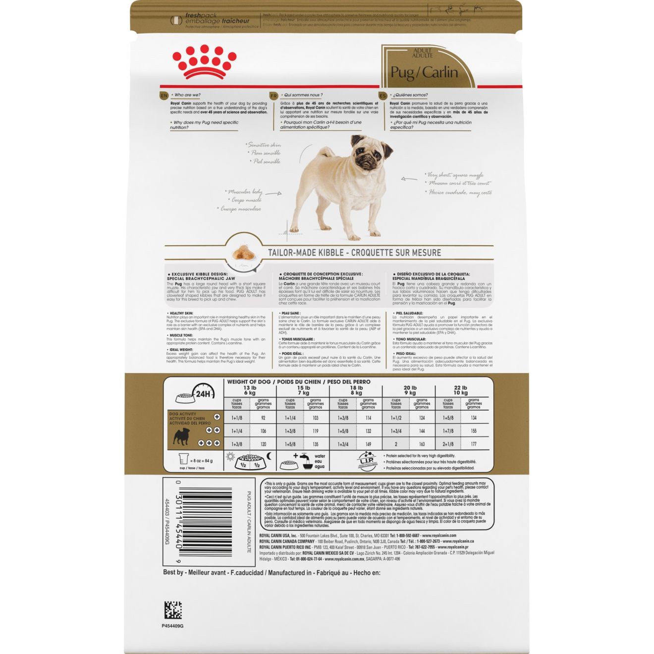 Royal Canin Pug Adult Dry Dog Food 4.5kg | QGNOR5781