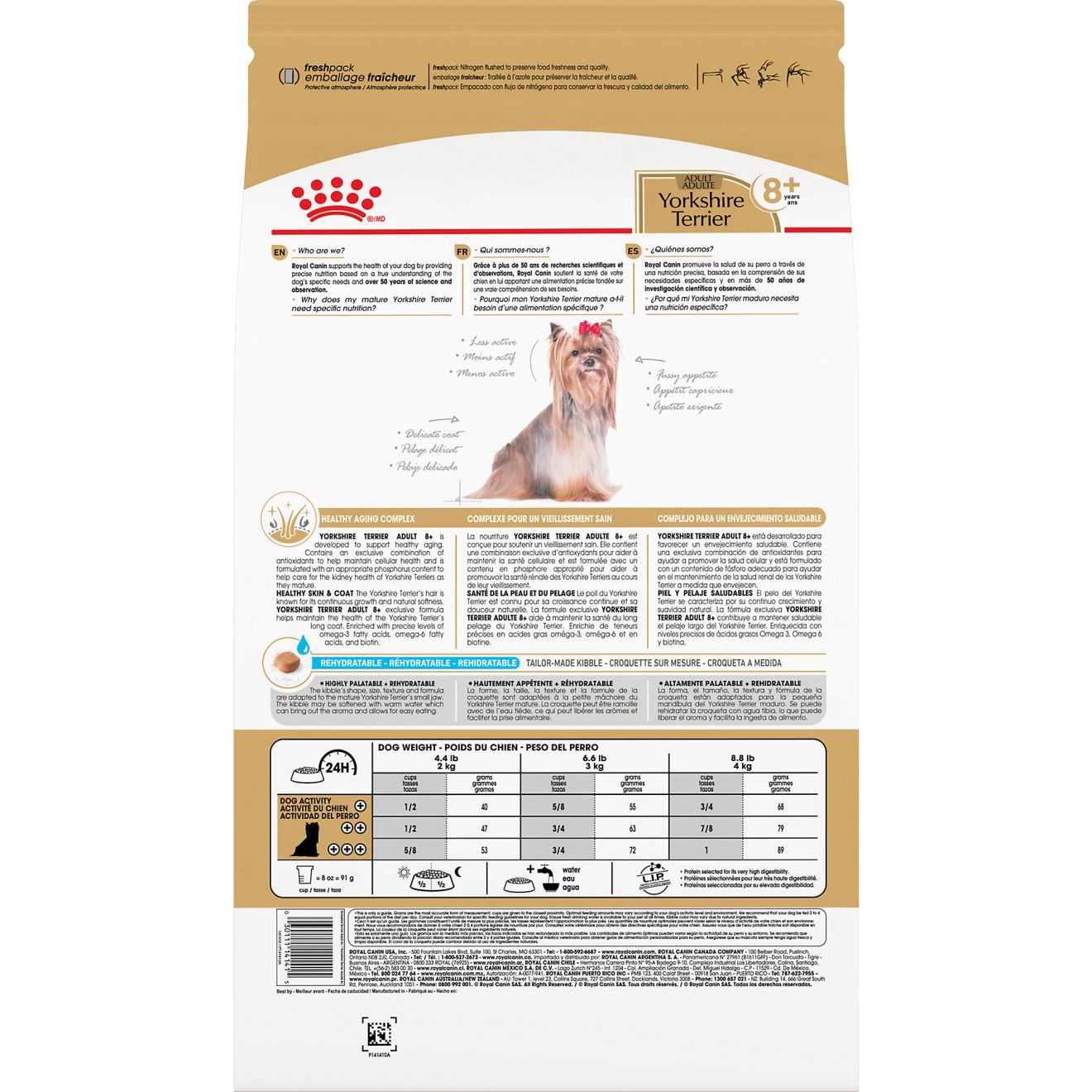 Royal Canin Yorkshire Terrier Adult 8+ Adult Dry Dog Food 1kg | PQGRO3765